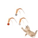 Brinquedo Bolinha de Borracha com Penas para Gatos