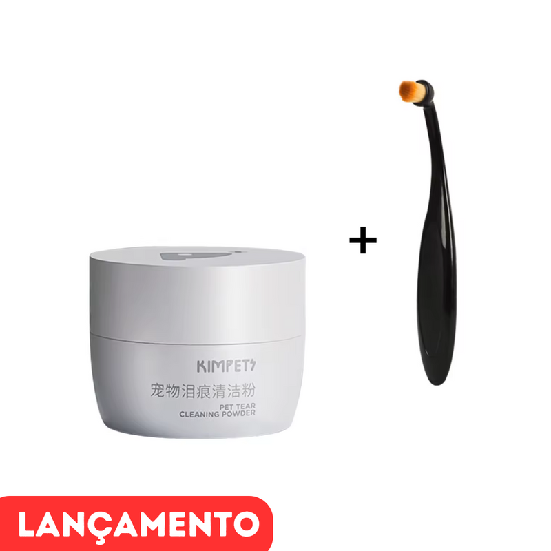 Kit Escova + Pó Removedor de Manchas para Gatos