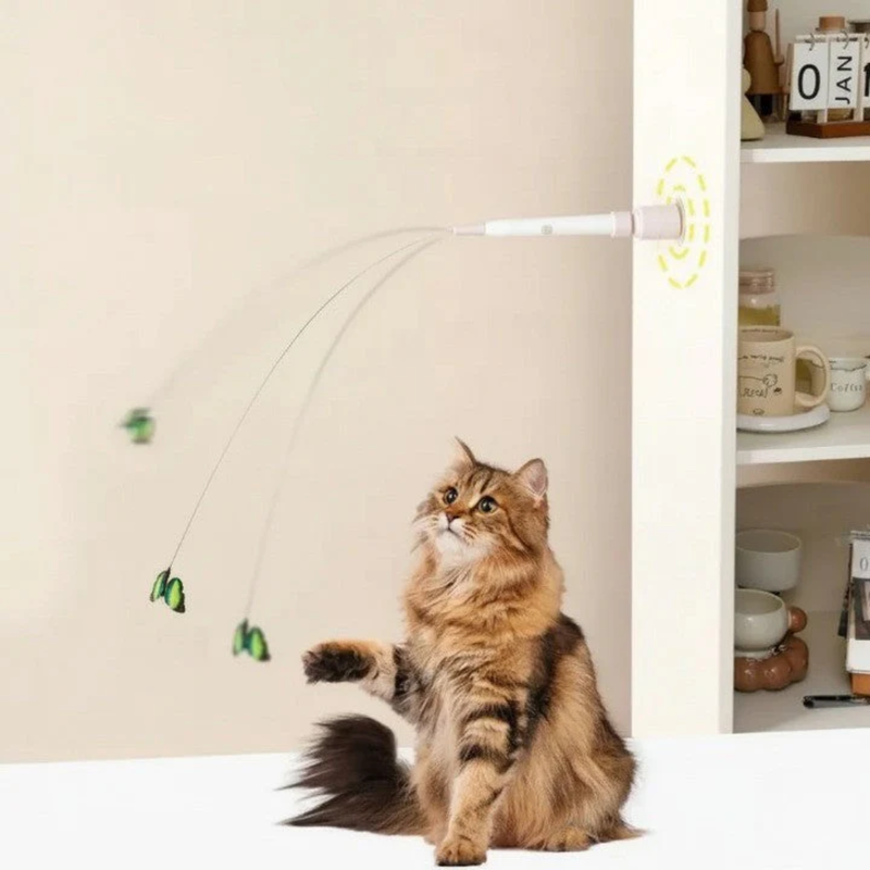 Brinquedo Bastão Elétrico com Borboleta para Gatos