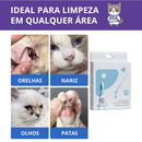 Cotonetes Úmidos para Limpeza de Gatos