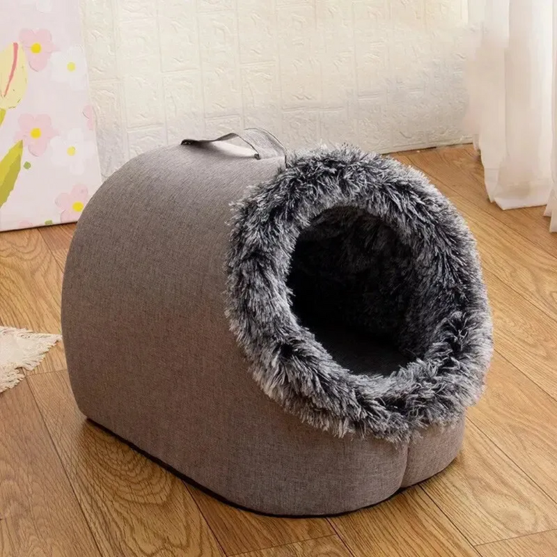 Casinha Felpuda de Pelúcia para Gatos