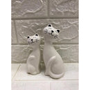 Escultura 2 Gatos Branco E Preto Luxo - Mimers
