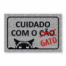 Tapete de Entrada Cuidado com o Gato - Mimers
