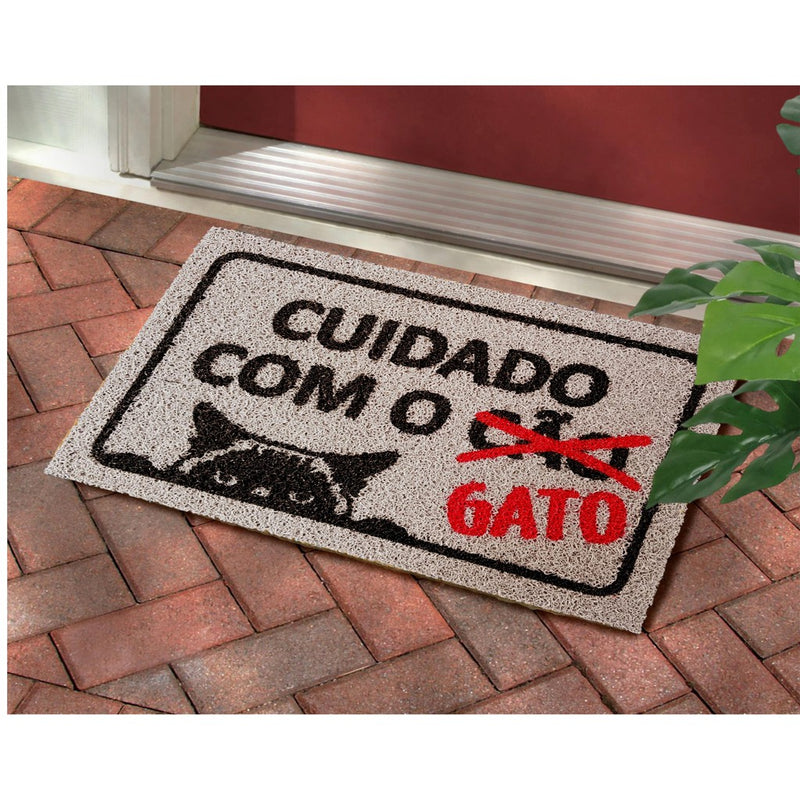 Tapete de Entrada Cuidado com o Gato - Mimers