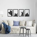 Kit 4 Quadros Vazados Gato Preto - Mimers