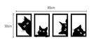 Kit 4 Quadros Vazados Gato Preto - Mimers